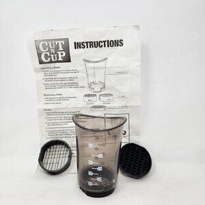 Cut-N-Cup Egg Vegetable Nut Slicer Chopper Hand Held Small Food Cutter Dicer